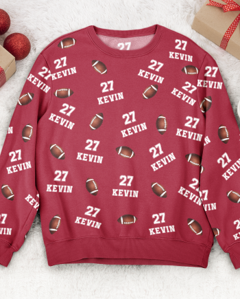 American Football Custom Name, Number - Personalized 3D Printed Sweatshirt