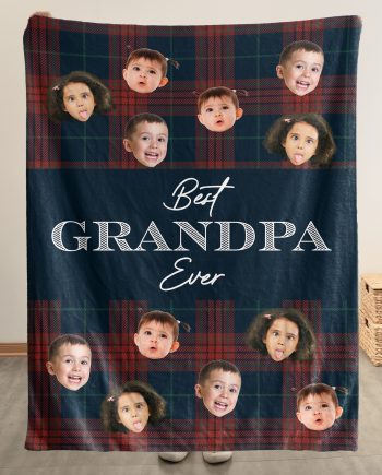 Best Grandpa Ever - Personalized Photo Blanket Big Size