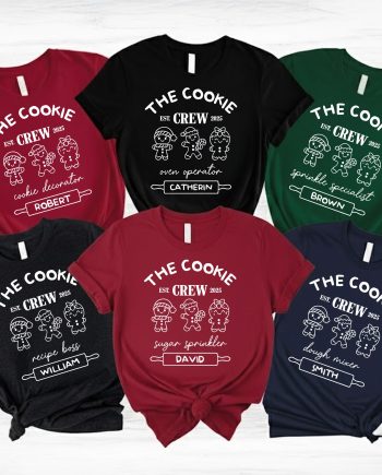 Custom Cookie Crew Matching Family ChristmasOne Size Shirts - PersonalizedOne Size Shirt