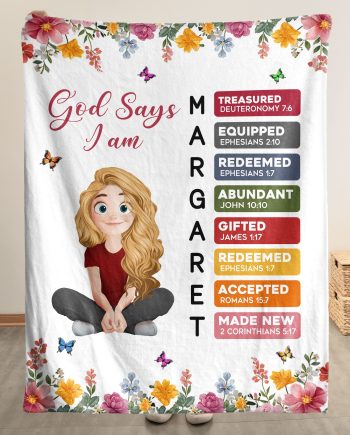 God Says You Are Name Letter In Bible - Personalized Blanket Big Size