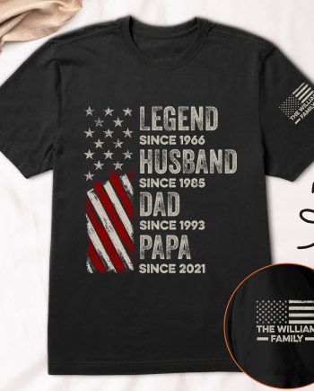 Legend, Husband, Dad And Grandpa Custom Family Name - PersonalizedOne Size Shirt