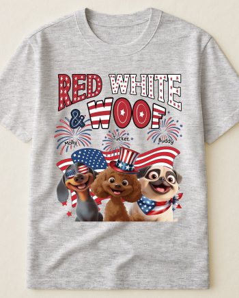 Red White Woof - PersonalizedOne Size Shirt