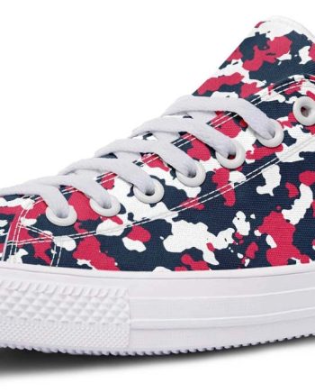 Pink & Blue Camo White Low-Top Sneakers - Vibrant Streetwear