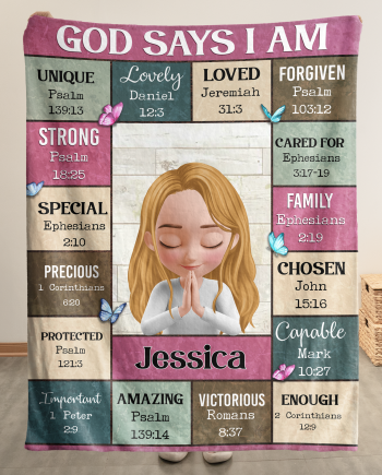 What God Says About Your Kids In Bible - God Says I Am - Personalized Blanket Big Size